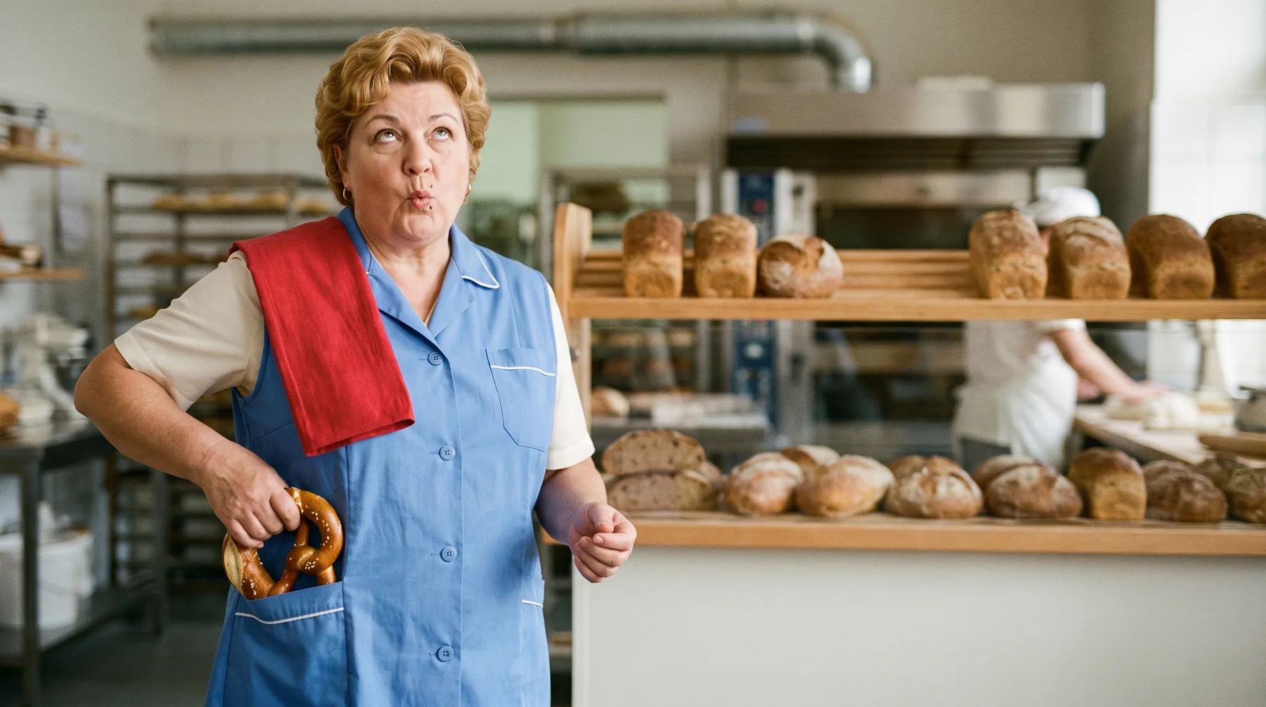 Deine Mutter steckt beim Bäcker eine Brezel in die Kitteltasche